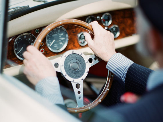 Le volant d'une voiture